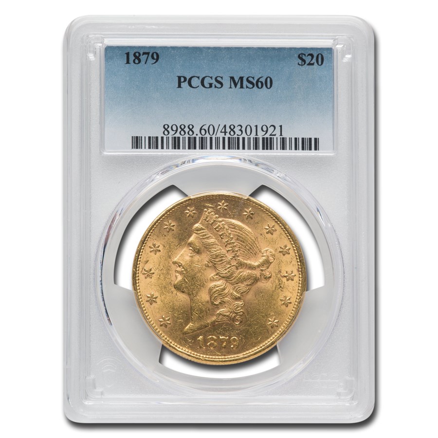 1879 $20 Liberty Gold Double Eagle MS-60 PCGS