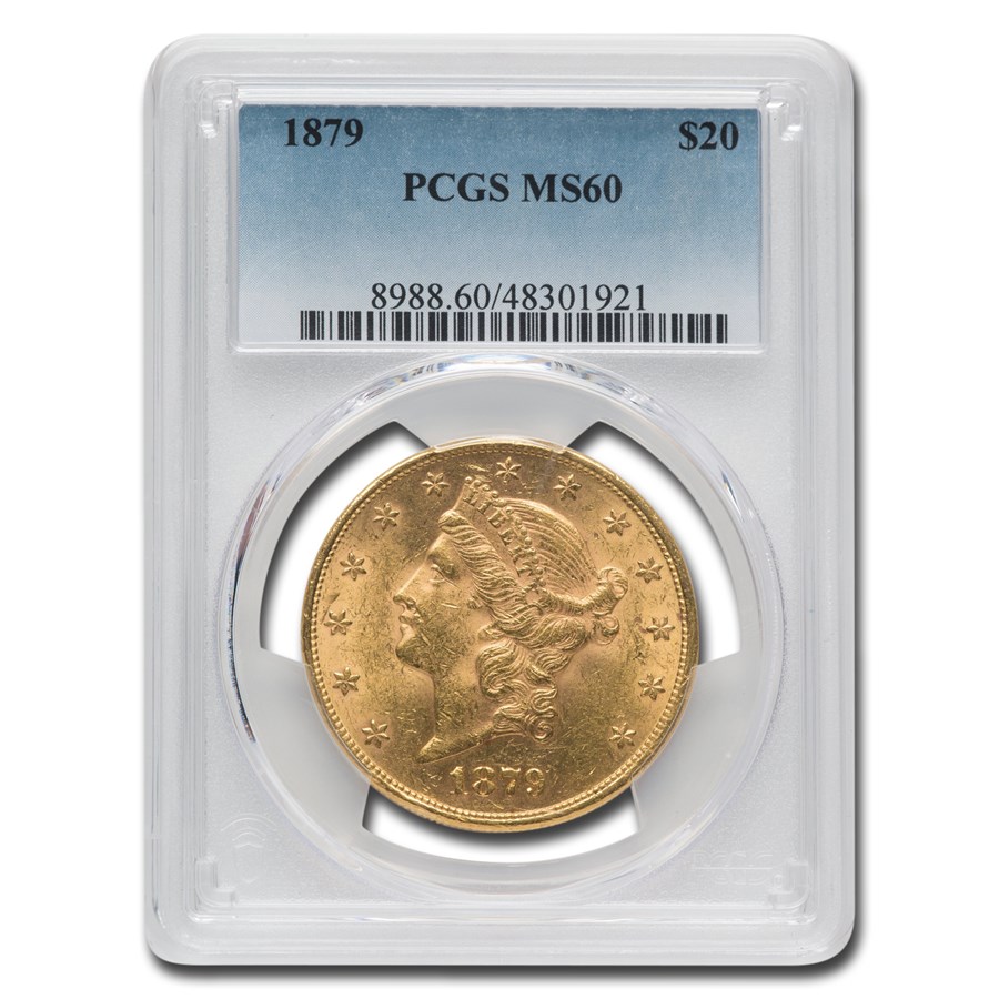 1879 $20 Liberty Gold Double Eagle MS-60 PCGS