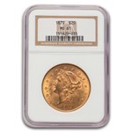 1879 $20 Liberty Gold Double Eagle MS-61 NGC