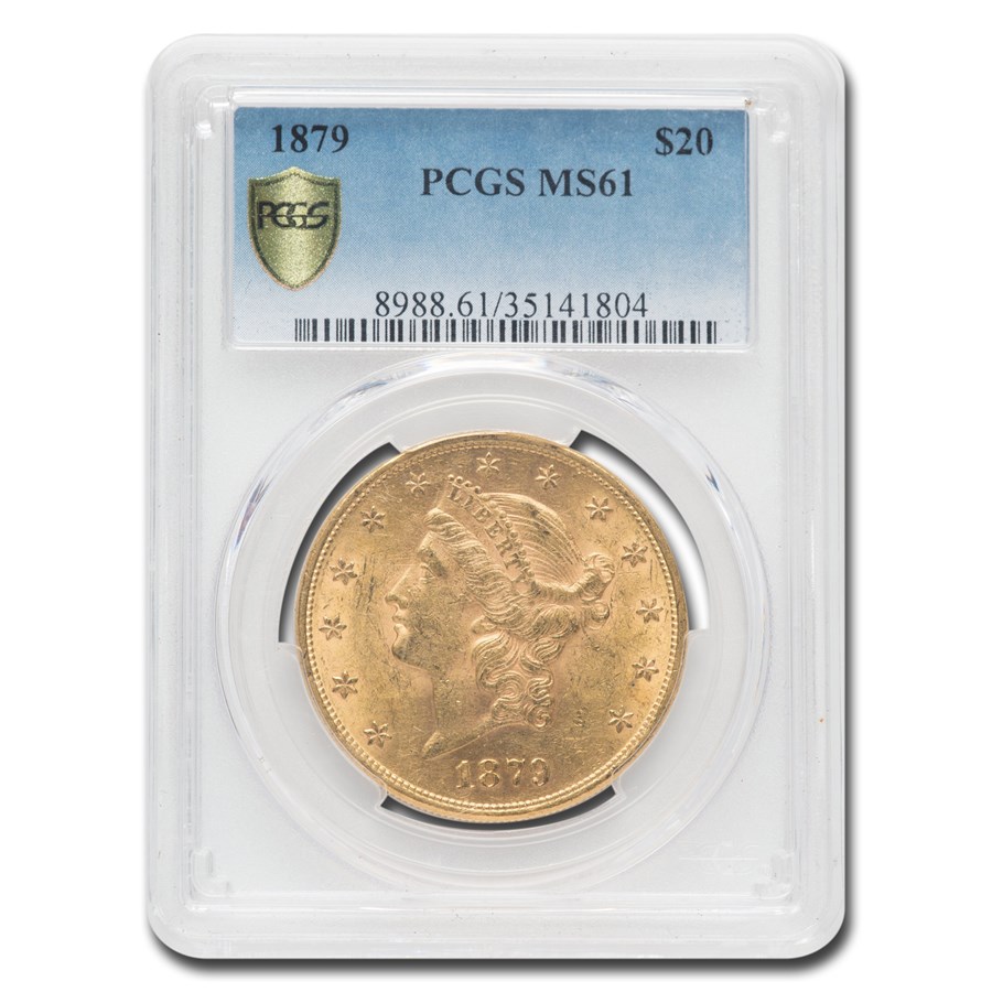 1879 $20 Liberty Gold Double Eagle MS-61 PCGS