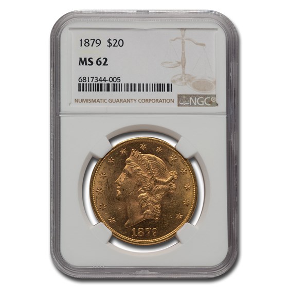 1879 $20 Liberty Gold Double Eagle MS-62 NGC 1879 $20 Liberty Gold Double Eagle MS-62 NGC
