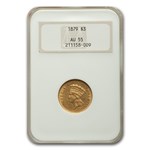1879 $3 Gold Princess AU-55 NGC
