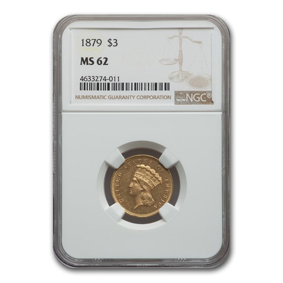 1879 $3 Gold Princess MS-62 NGC 1879 $3 Gold Princess MS-62 NGC