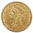 1879 $5 Liberty Gold Half Eagle MS-61 NGC