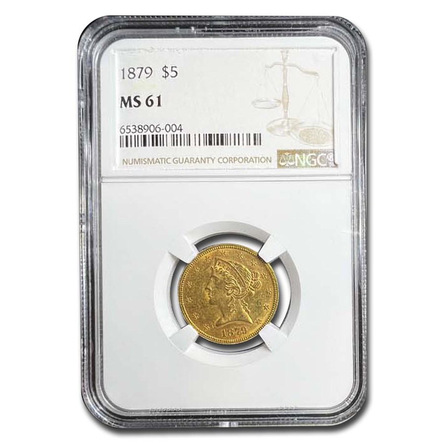 1879 $5 Liberty Gold Half Eagle MS-61 NGC