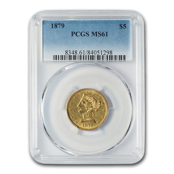1879 $5 Liberty Gold Half Eagle MS-61 PCGS 1879 $5 Liberty Gold Half Eagle MS-61 PCGS