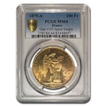 1879-A France Gold 100 Francs MS-64 PCGS