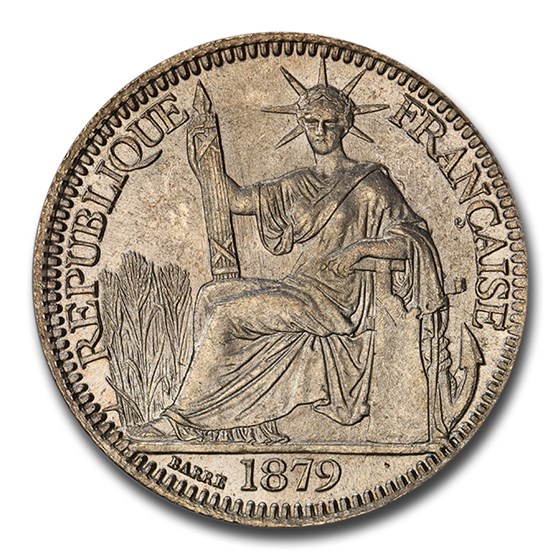 1879-A French Indo-China Silver 10 Cents MS-63 PCGS 1879-A French Indo-China Silver 10 Cents MS-63 PCGS