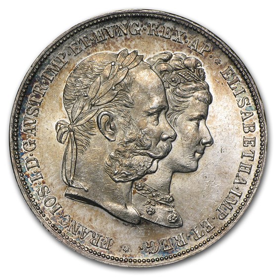 1879 Austria Silver 2 Gulden Wedding Anniv BU 1879 Austria Silver 2 Gulden Wedding Anniv BU