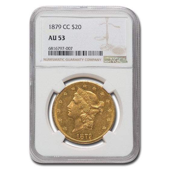 1879-CC $20 Liberty Gold Double Eagle AU-53 NGC