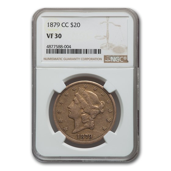 1879-CC $20 Liberty Gold Double Eagle VF-30 NGC 1879-CC $20 Liberty Gold Double Eagle VF-30 NGC