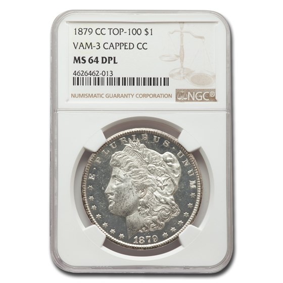 1879-CC Morgan Dollar MS-64 NGC (DPL) (Capped CC, VAM 3, Top 100) 1879-CC Morgan Dollar MS-64 NGC (DPL) (Capped CC, VAM 3, Top 100)