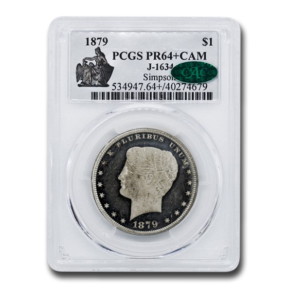 1879 Goloid Metric Pattern Dollar PR-64+ Cameo PCGS CAC (J-1634) 1879 Goloid Metric Pattern Dollar PR-64+ Cameo PCGS CAC (J-1634)
