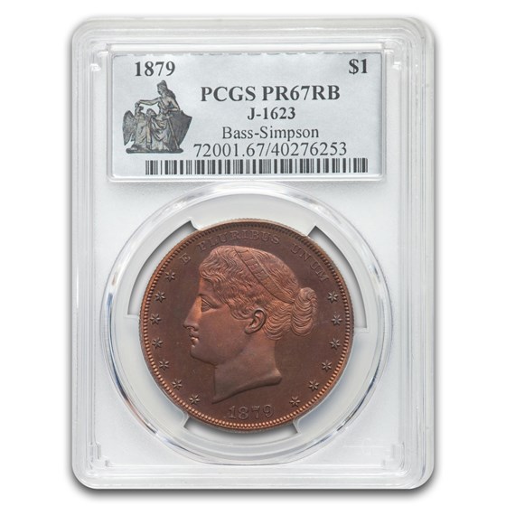1879 Goloid Metric Pattern Dollar PR-67 PCGS ( J-1623, Red/Brown)