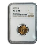 1879 Indian Head Cent MS-64 NGC (Red/Brown)