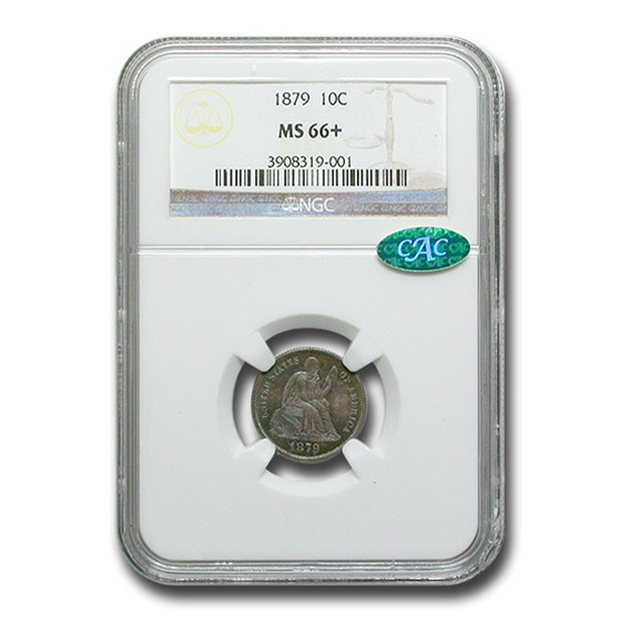 1879 Liberty Seated Dime MS-66+ NGC CAC 1879 Liberty Seated Dime MS-66+ NGC CAC