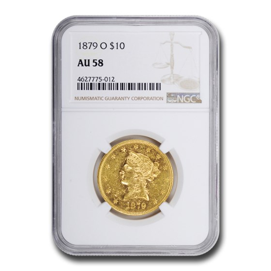 1879-O $10 Liberty Gold Eagle AU-58 NGC 1879-O $10 Liberty Gold Eagle AU-58 NGC