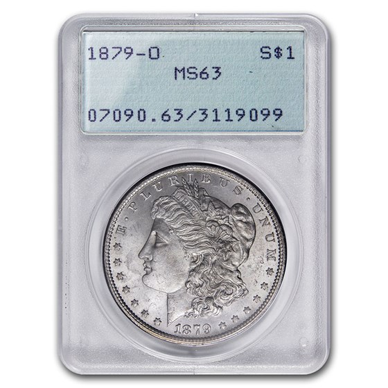 1879-O Morgan Dollar MS-63 PCGS (Old Rattler Holder) 1879-O Morgan Dollar MS-63 PCGS (Old Rattler Holder)