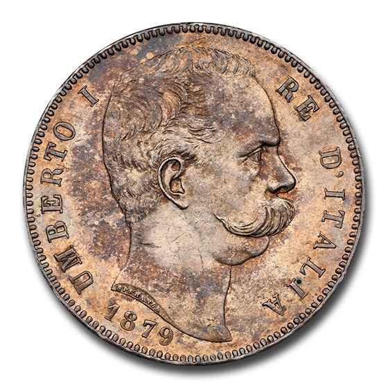 1879-R Italy Silver 5 Lire Umberto I MS-63 NGC 1879-R Italy Silver 5 Lire Umberto I MS-63 NGC