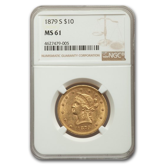 1879-S $10 Liberty Gold Eagle MS-61 NGC 1879-S $10 Liberty Gold Eagle MS-61 NGC