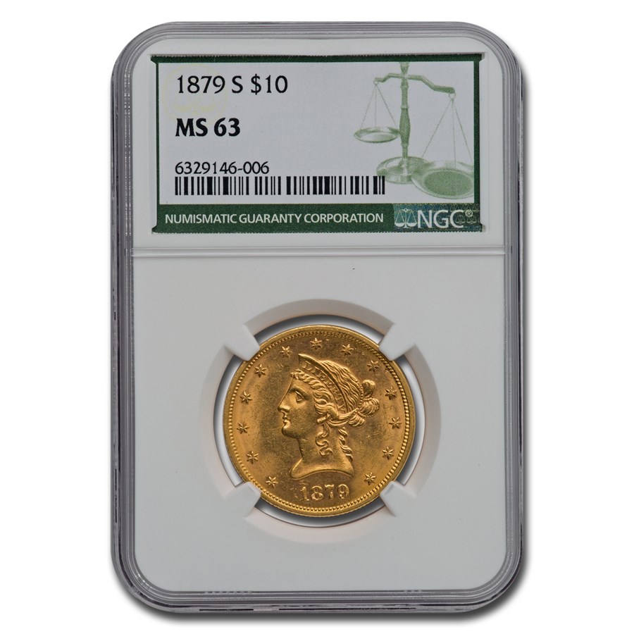 1879-S $10 Liberty Gold Eagle MS-63 NGC (Green Label)
