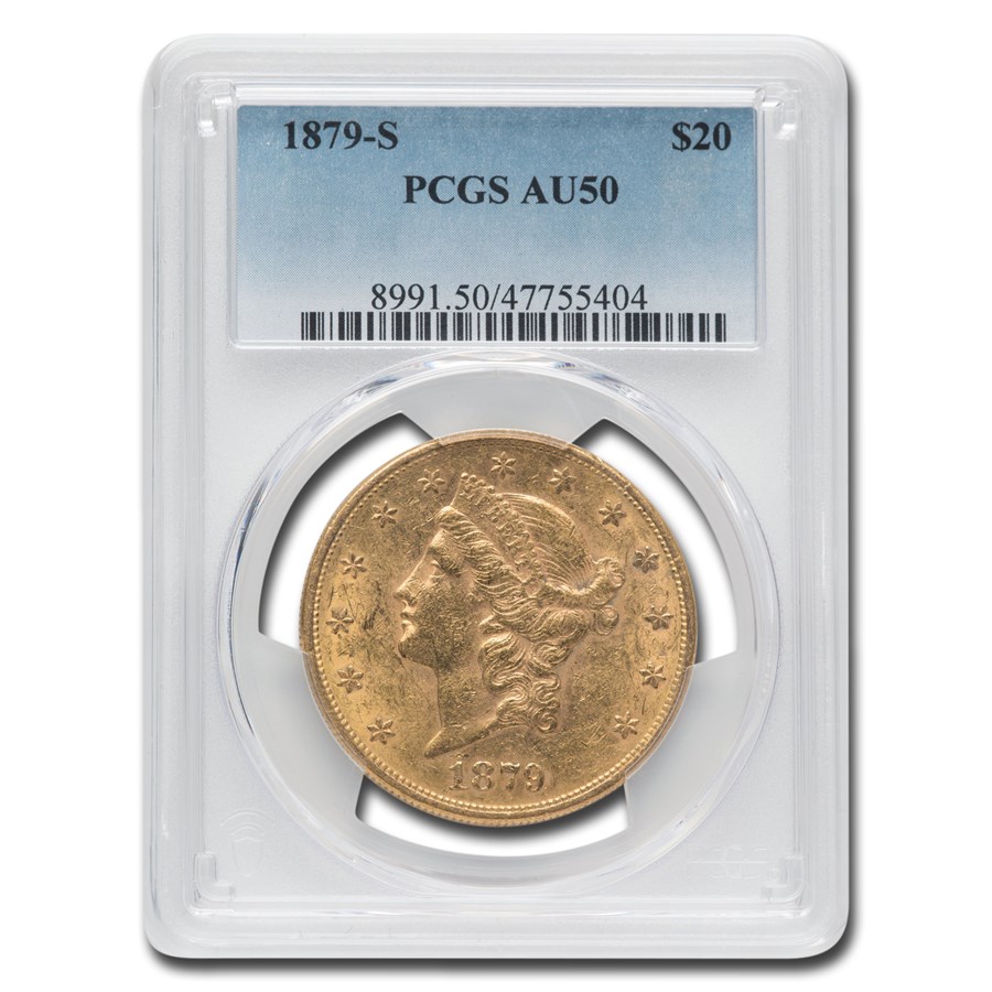1879-S $20 Liberty Gold Double Eagle AU-50 PCGS