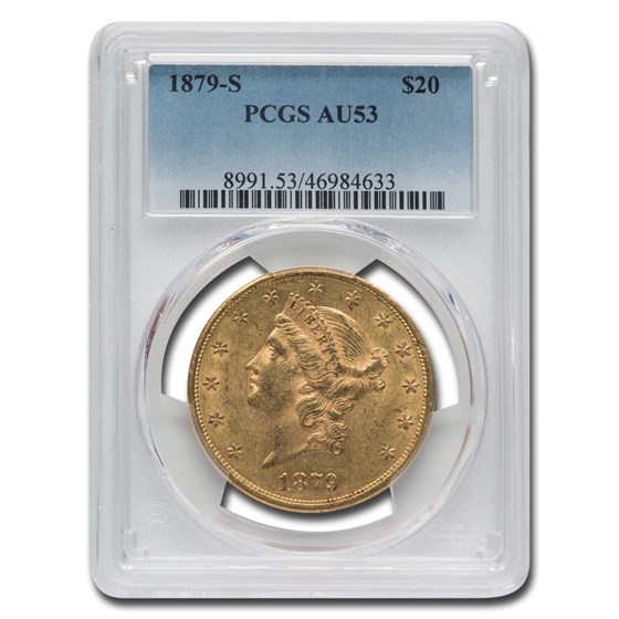 1879-S $20 Liberty Gold Double Eagle AU-53 PCGS 1879-S $20 Liberty Gold Double Eagle AU-53 PCGS