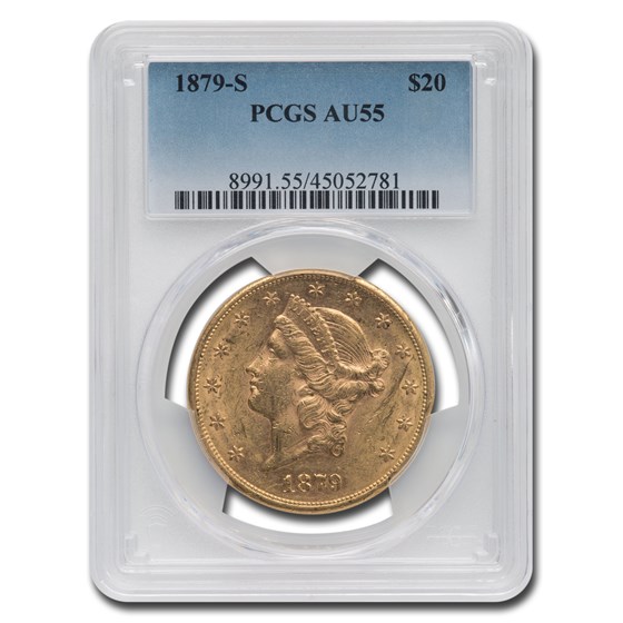 1879-S $20 Liberty Gold Double Eagle AU-55 PCGS 1879-S $20 Liberty Gold Double Eagle AU-55 PCGS