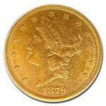 1879-S $20 Liberty Gold Double Eagle AU-58 PCGS