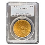 1879-S $20 Liberty Gold Double Eagle AU-58 PCGS