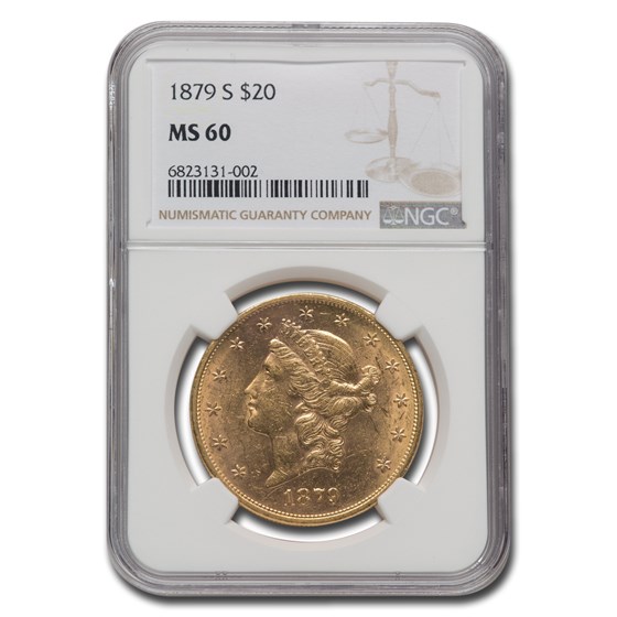 1879-S $20 Liberty Gold Double Eagle MS-60 NGC 1879-S $20 Liberty Gold Double Eagle MS-60 NGC