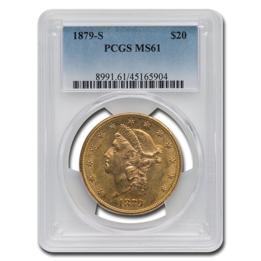 1879-S $20 Liberty Gold Double Eagle MS-61 PCGS