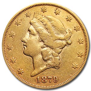 1879-S $20 Liberty Gold Double Eagle XF