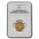 1879-S $5 Liberty Gold Half Eagle MS-62 NGC