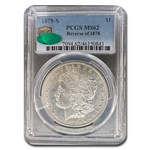 1879-S Morgan Dollar MS-62 PCGS CAC (Reverse of 1878)