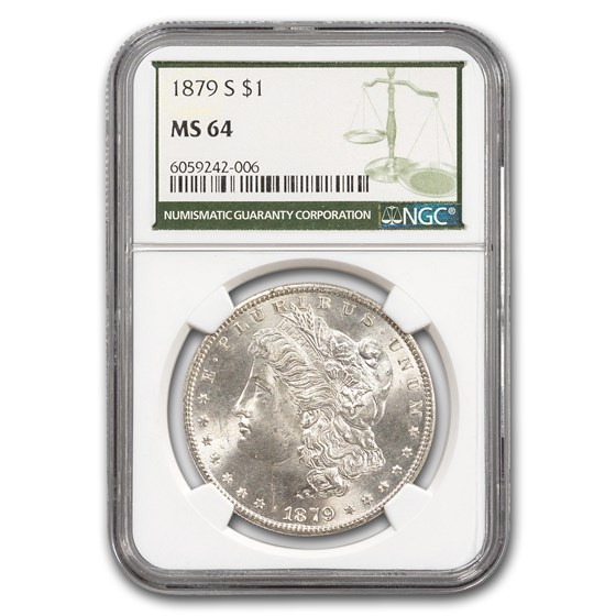 1879-S Morgan Dollar MS-64 NGC (Green Label) 1879-S Morgan Dollar MS-64 NGC (Green Label)