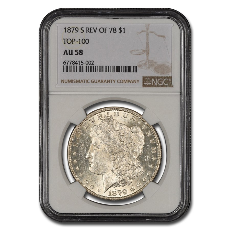 1879-S Morgan Dollar Rev of 78 AU-58 NGC