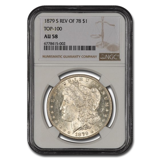 1879-S Morgan Dollar Rev of 78 AU-58 NGC 1879-S Morgan Dollar Rev of 78 AU-58 NGC