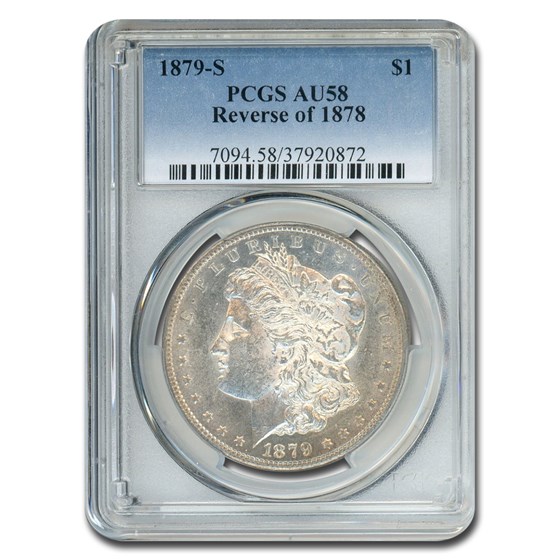 1879-S Morgan Dollar Rev of 78 AU-58 PCGS 1879-S Morgan Dollar Rev of 78 AU-58 PCGS