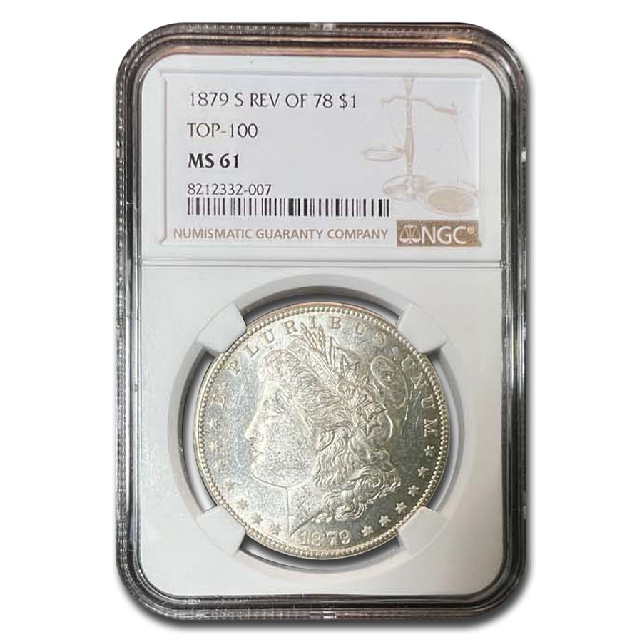 1879-S Morgan Dollar Rev of 78 MS-61 NGC (Top-100)