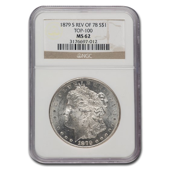 1879-S Morgan Dollar Rev of 78 MS-62 NGC (Top-100) 1879-S Morgan Dollar Rev of 78 MS-62 NGC (Top-100)