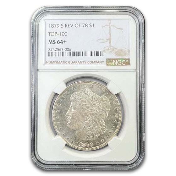 1879-S Morgan Dollar Rev of 78 MS-64+ NGC (Top-100)