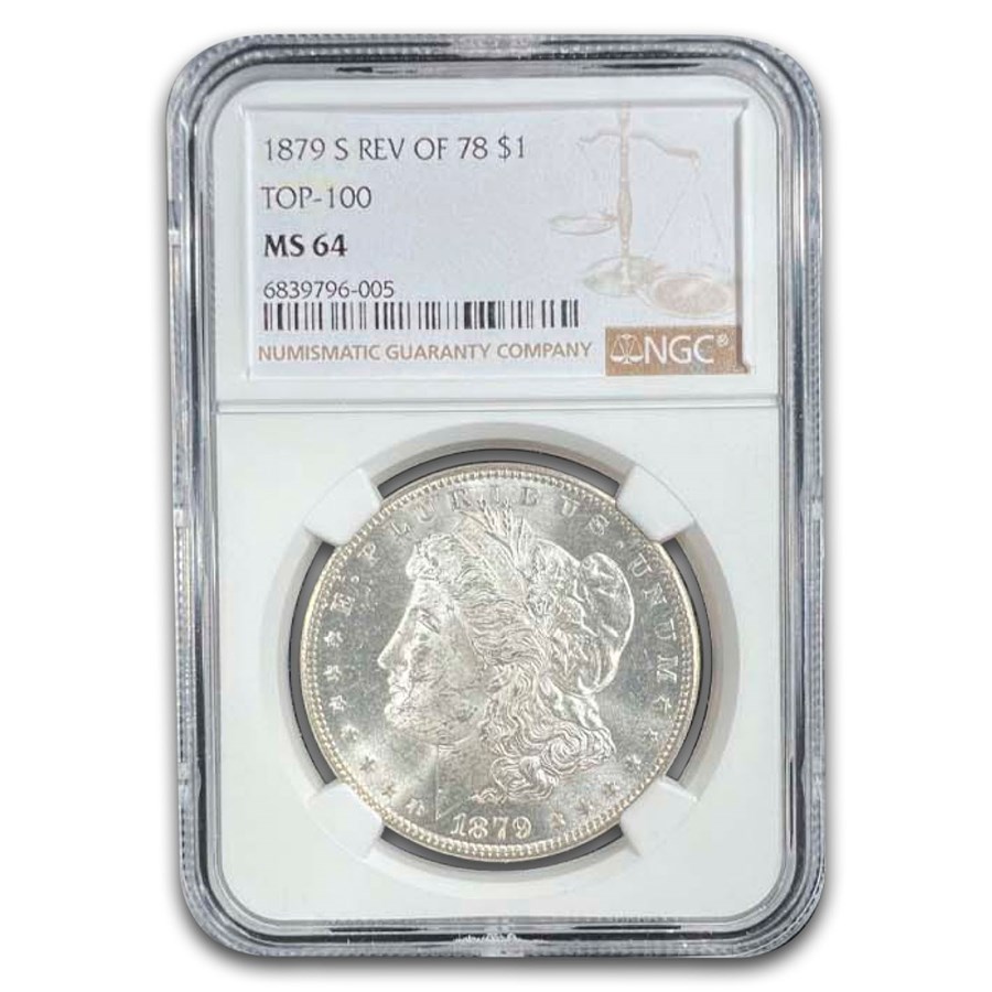1879-S Morgan Dollar Rev of 78 MS-64 NGC (Top-100)
