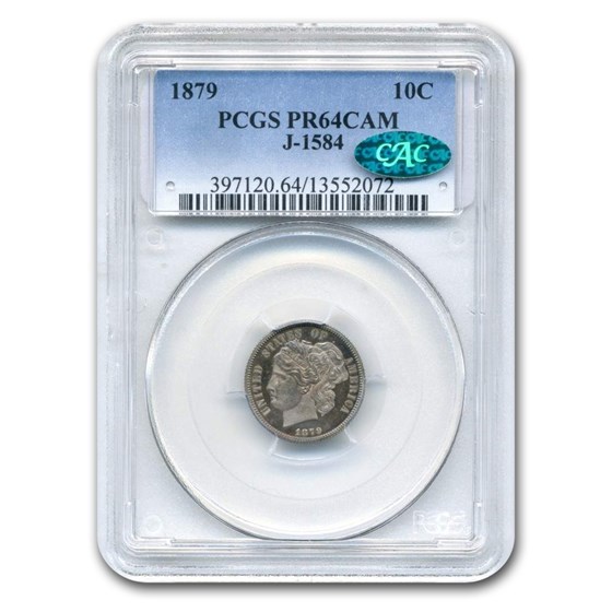 1879 Washlady Dime Pattern Judd-1584 PR-64 Cameo PCGS CAC 1879 Washlady Dime Pattern Judd-1584 PR-64 Cameo PCGS CAC