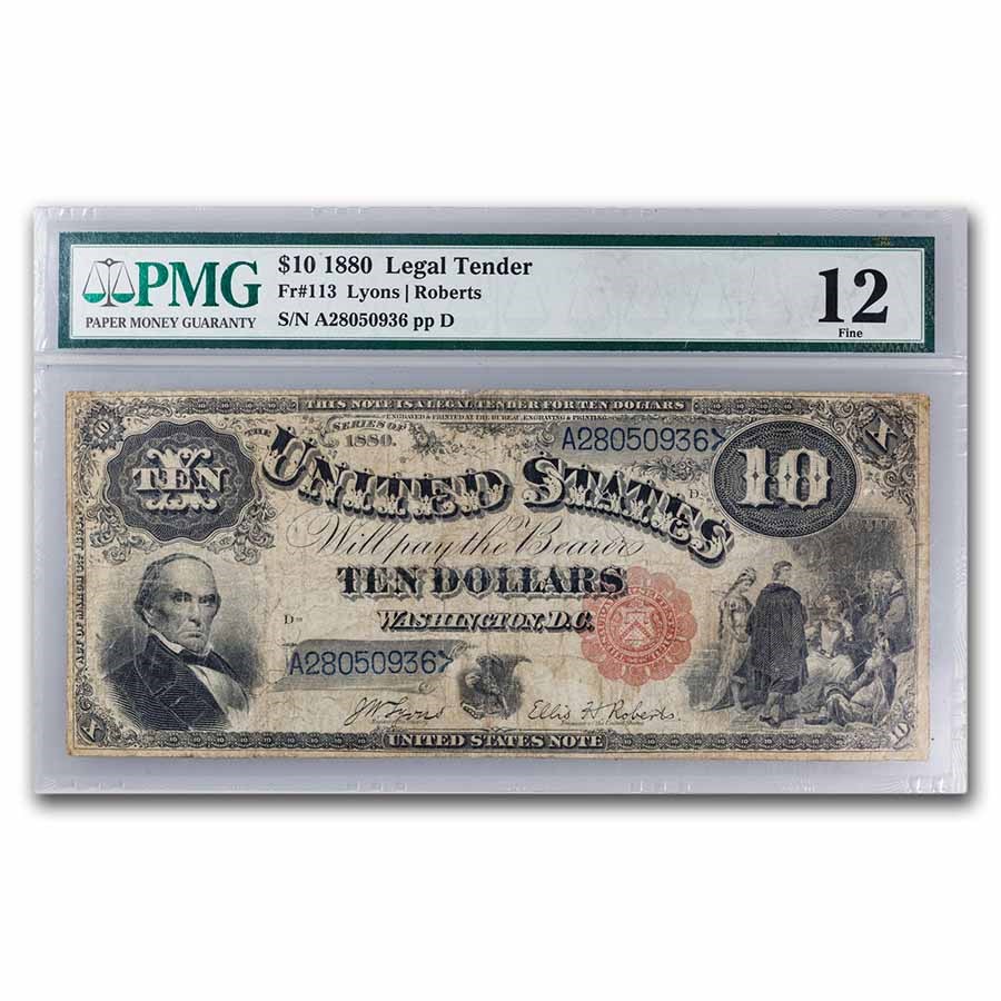 1880 $10 Legal Tender Daniel Webster F-12 PMG (Fr#113)