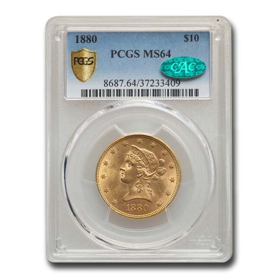 1880 $10 Liberty Gold Eagle MS-64 PCGS CAC 1880 $10 Liberty Gold Eagle MS-64 PCGS CAC