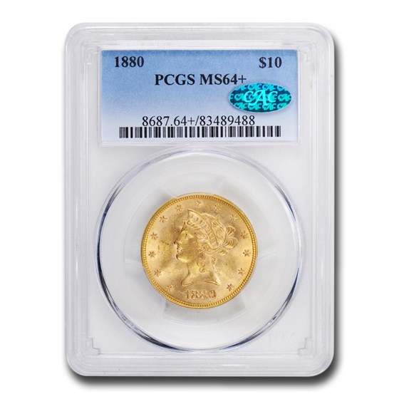 1880 $10 Liberty Gold Eagle MS-64+ PCGS CAC 1880 $10 Liberty Gold Eagle MS-64+ PCGS CAC