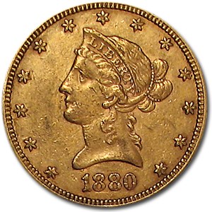 1880 $10 Liberty Gold Eagle XF 1880 $10 Liberty Gold Eagle XF