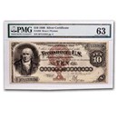 1880 $10 Silver Certificate Robert Morris CU-63 PMG (Fr#289)