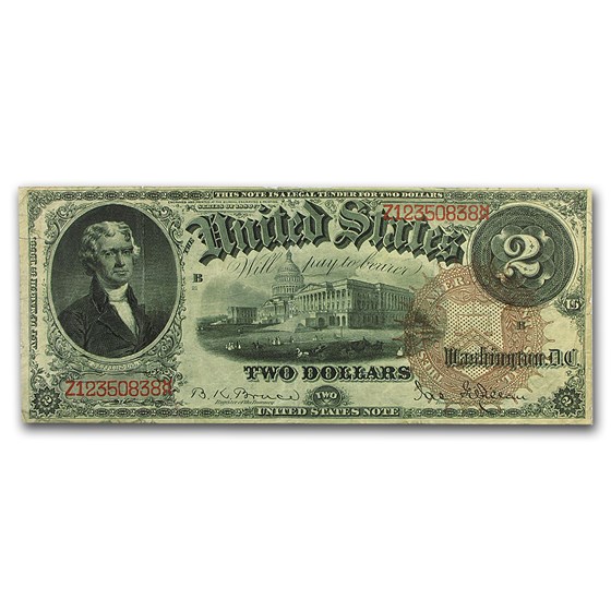 1880 $2.00 Legal Tender Jefferson VF 1880 $2.00 Legal Tender Jefferson VF